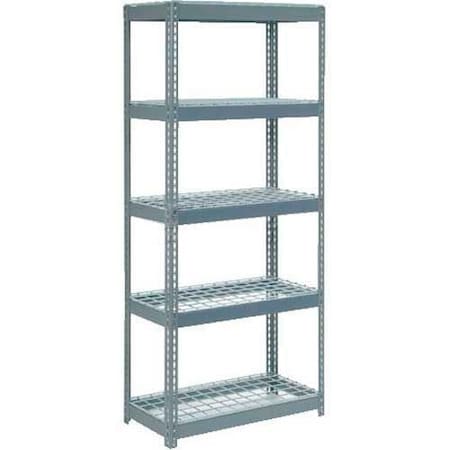 Global Industrial 5 Shelf, Extra HD Boltless Shelving, Starter, 36inW x 24inD x 84inH, Wire Deck B2296995